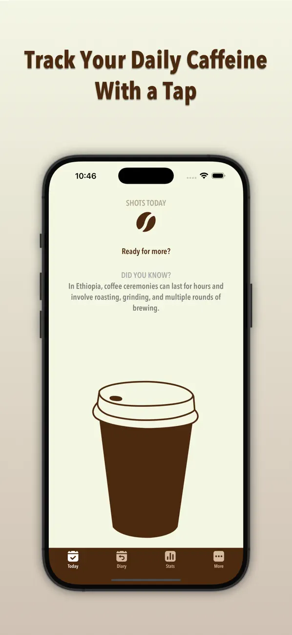 Screenshot #1 pour Endless Coffee Shots: Tracker
