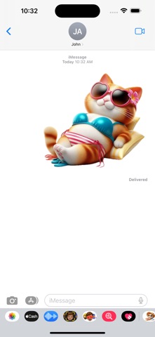 Sunbathing Kitten Stickers screenshot
