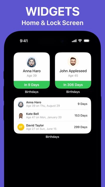 Birthdays - Countdown & Track