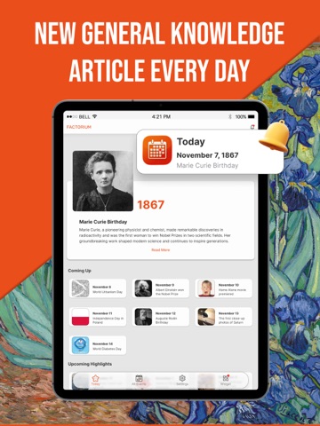 Today in History: Factorium iPad screenshot