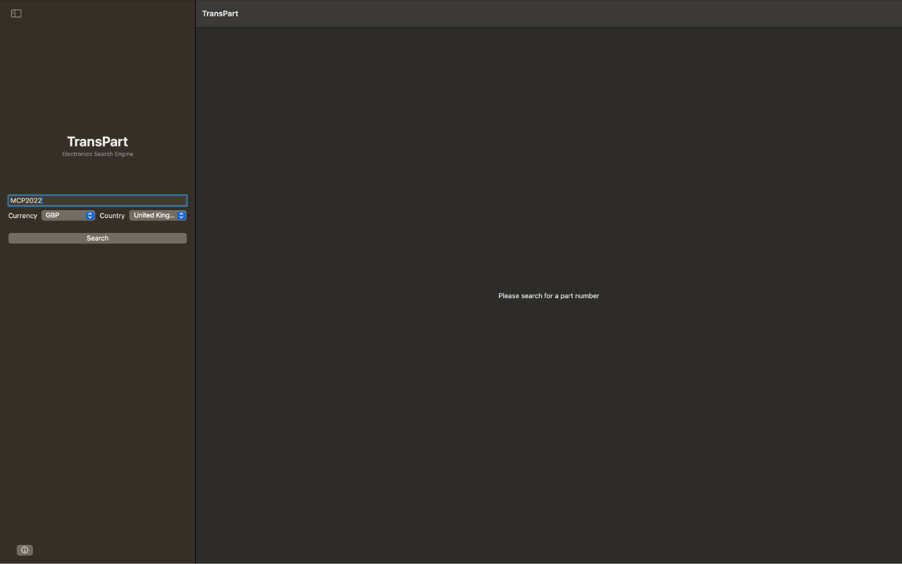 TransPart - Component Search
