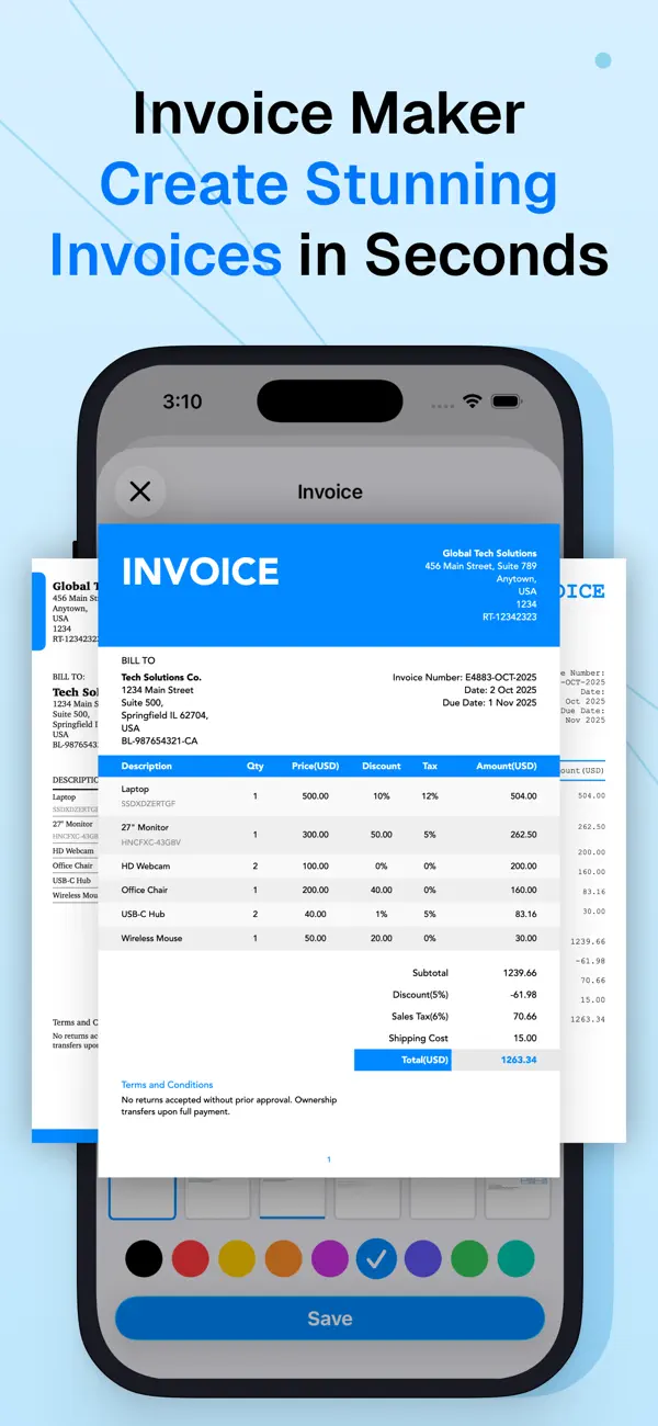 #1. Easy Invoice Maker - Reckord (iOS) Ved: Hathi Tech LLP