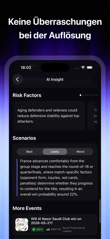 Polymarket KI Prognose & Alert screenshot 7 of 7