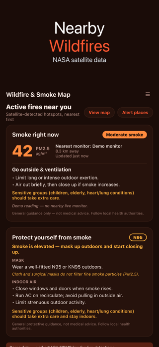 Wildfire & Smoke Map Screenshot 1 of 3