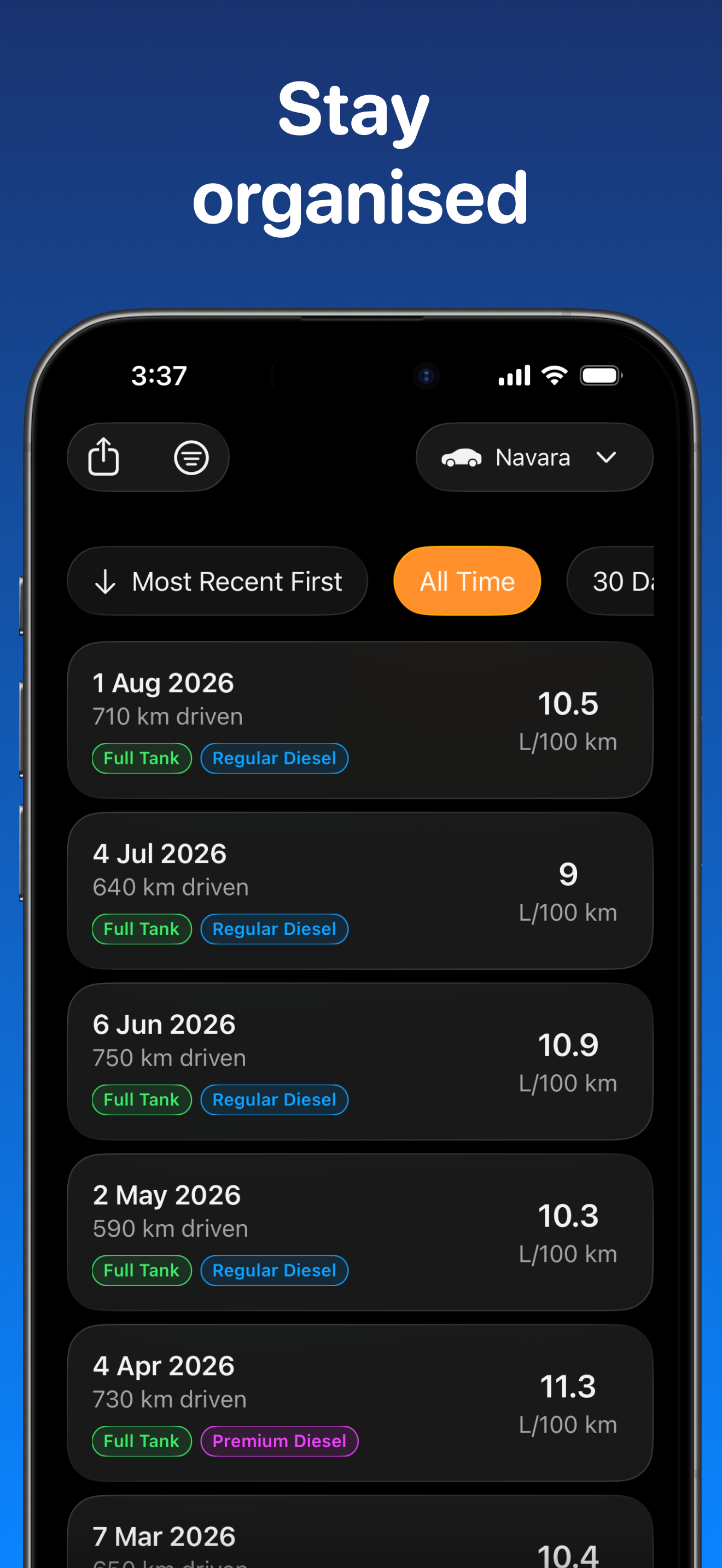 Fuel Consumption Tracker screenshot 3