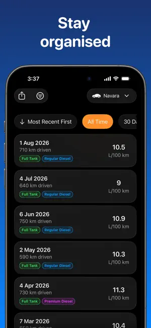 Fuel Consumption Tracker screenshot 3