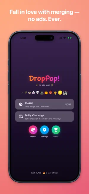 DropPop! Merge Drop Puzzle screenshot 1