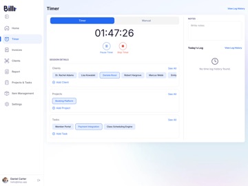 Billr: Time Tracker & Billing iPad screenshot