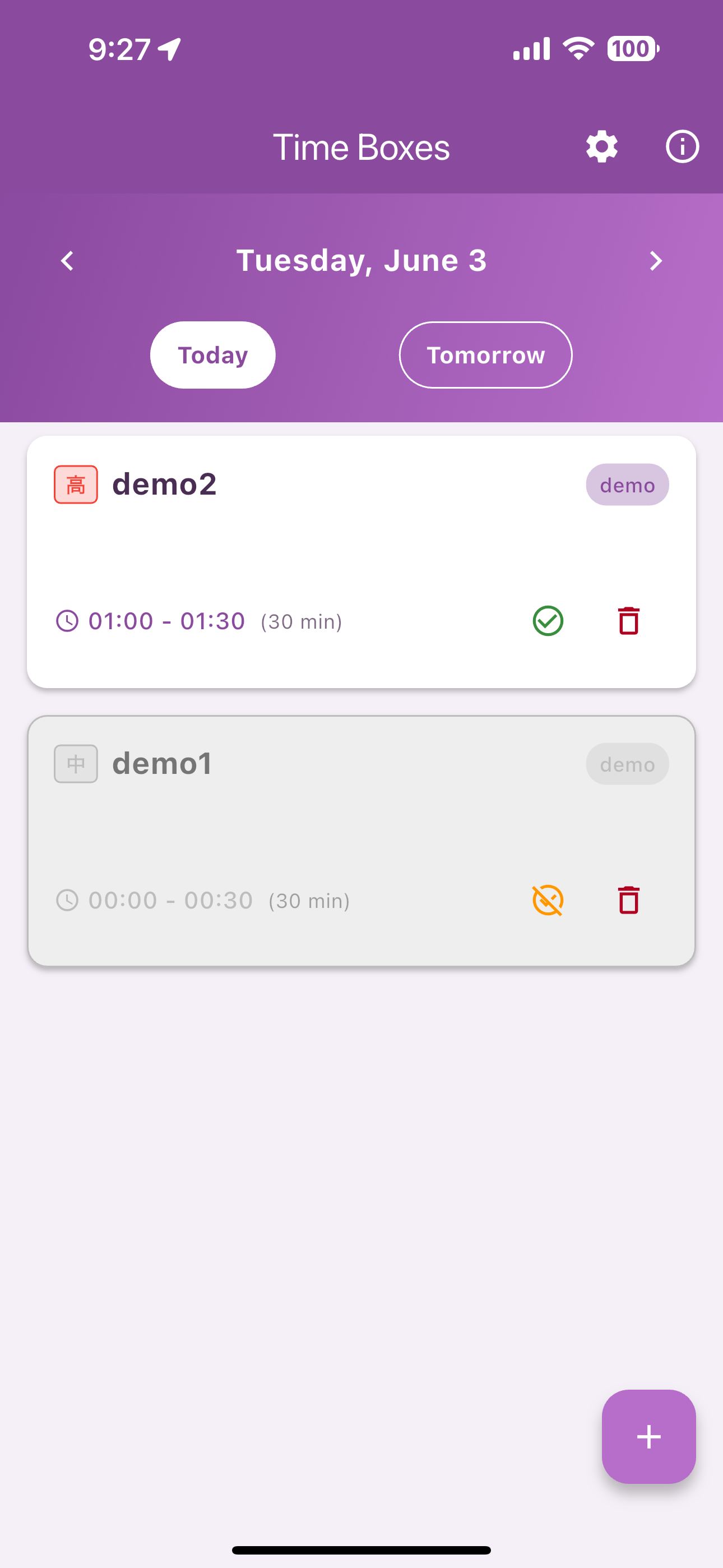 Local Timebox