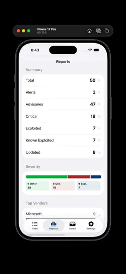 Screenshot von CyberCentreAlerts auf dem iPhone 3