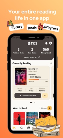 Month Read - book tracker, TBR iPhone screenshot 1