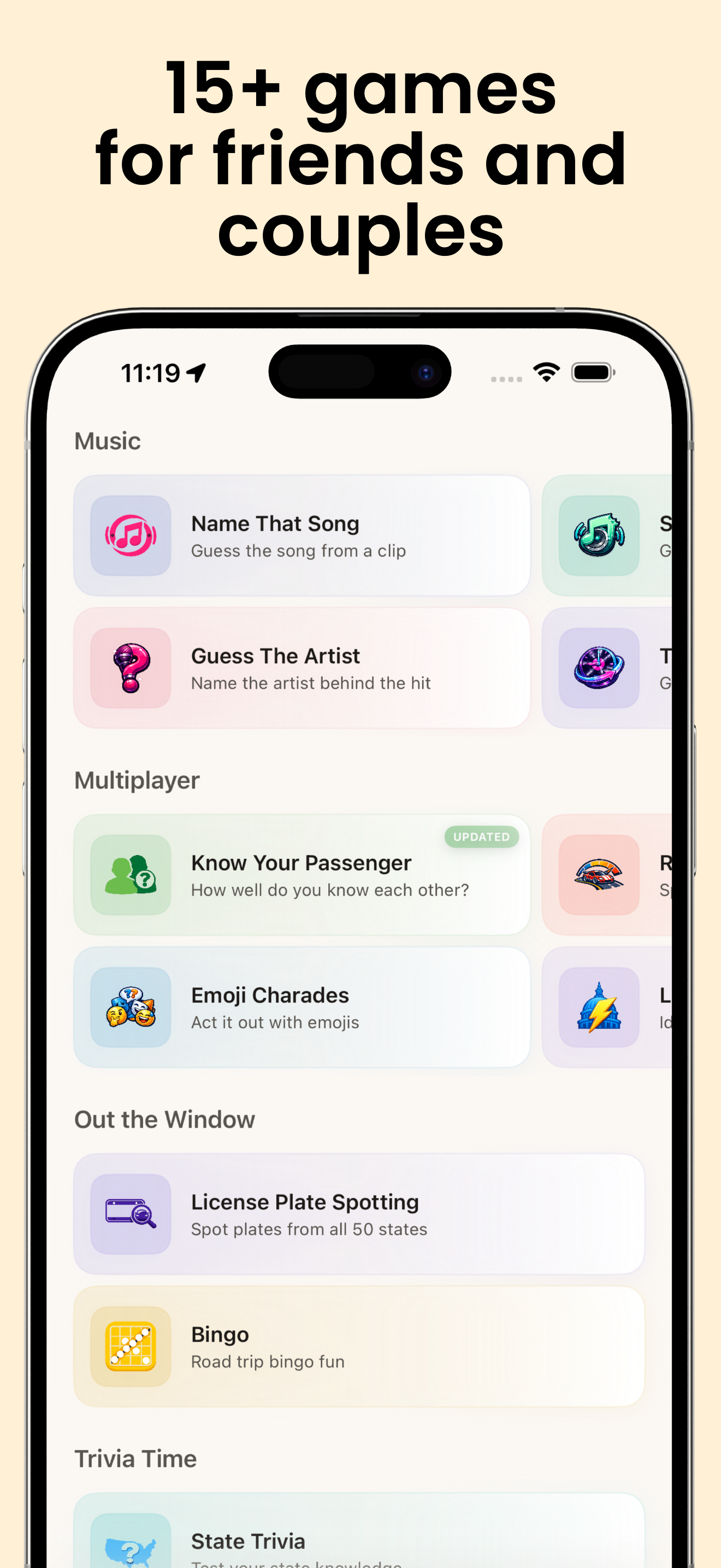 Road Trip! State Trivia, Games