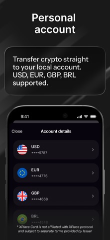 XPlace: Crypto Credit Card iPhone screenshot