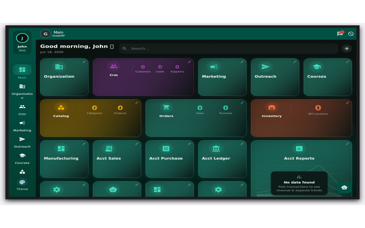 GrowERP Admin open source screenshot 14