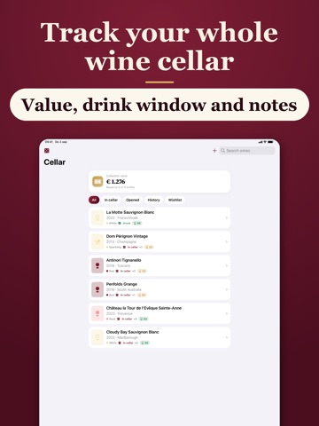 Wine Scanner app: Grappi iPad screenshot