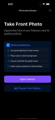TCG Grading App Screenshot 1 of 5