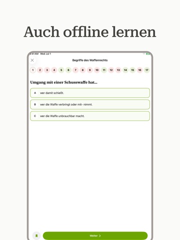 Waffensachkunde App §7 Prüfung iPad screenshot