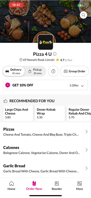 Pizza 4 U. Screenshot 2 of 4