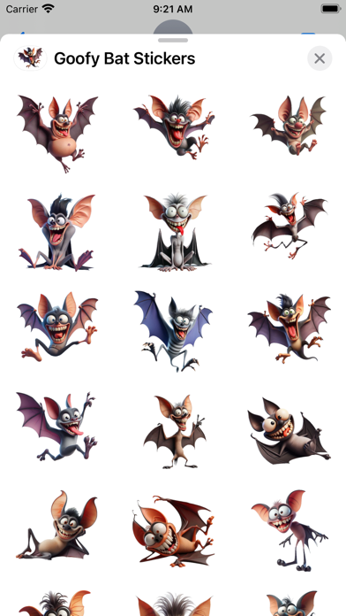 Screenshot #1 pour Goofy Bat Stickers