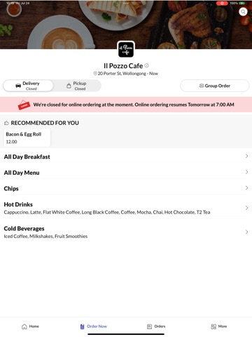 Il Pozzo Cafe iPad screenshot