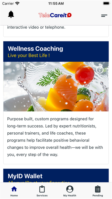 TeleCareIt iPhone screenshot 1 - Medical app