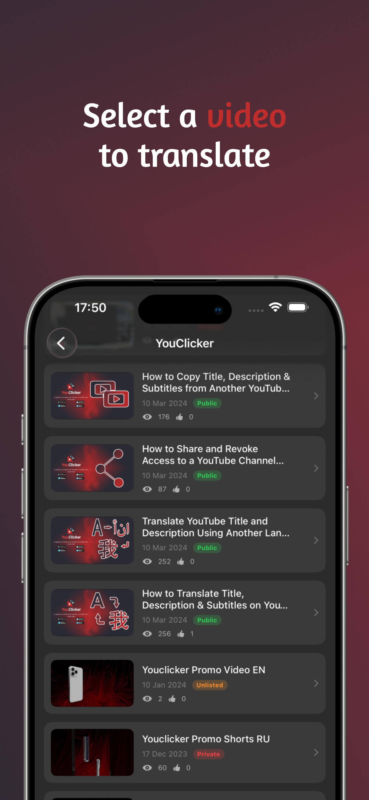 YouClicker for YouTube srt screenshot 3