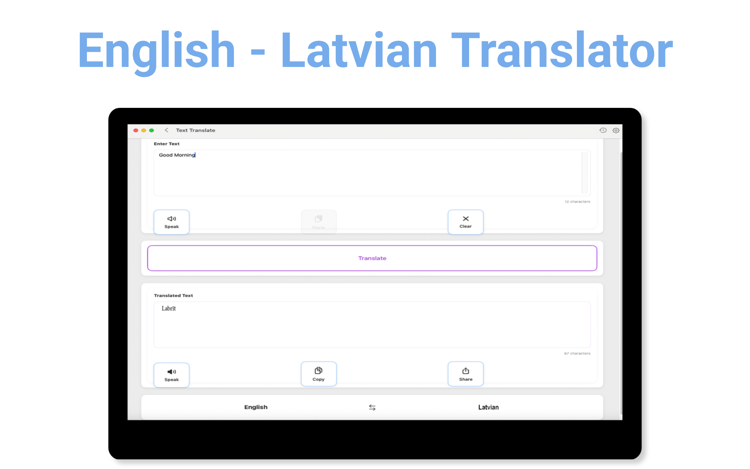English - Latvian Translator
