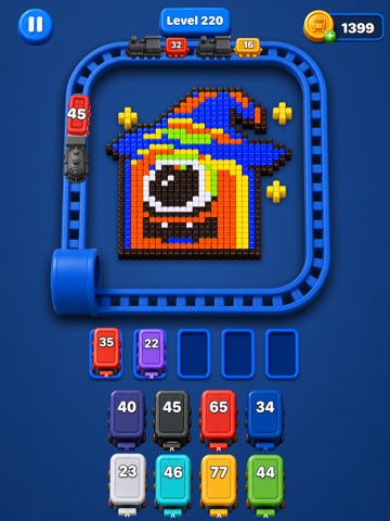 Train Pixel Color Match Puzzle iPad screenshot