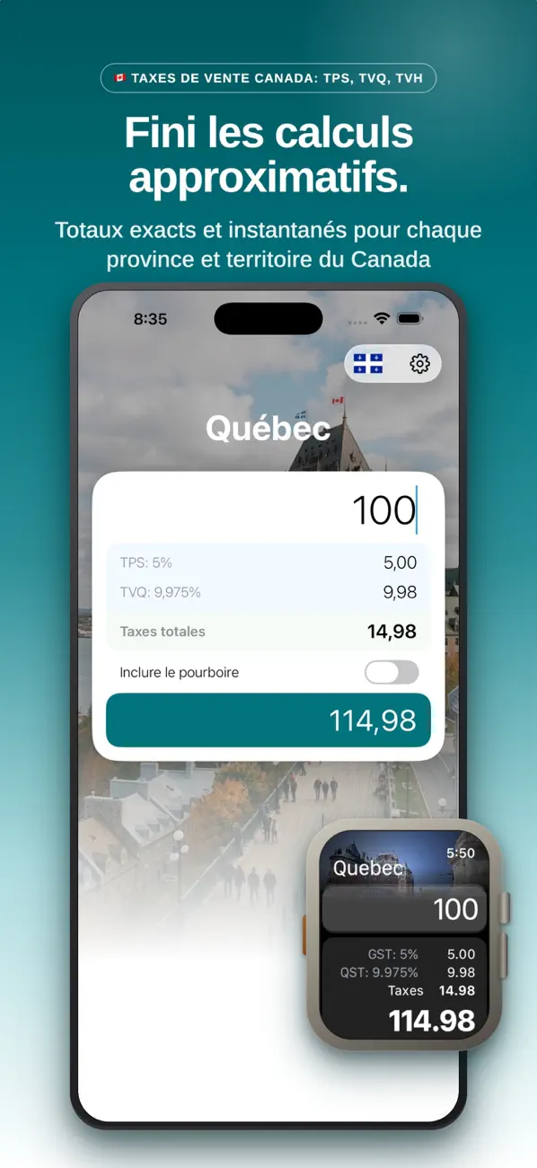 Screenshot #1 pour Taxes de vente Canada TPS, TVH