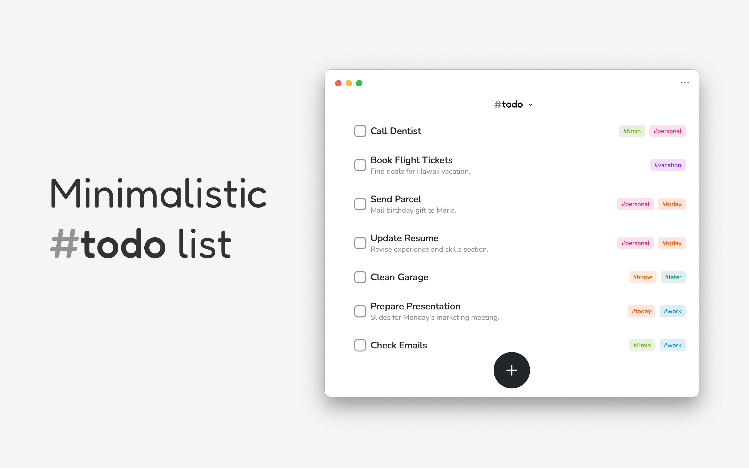 #todo — Minimalistic To-Do App