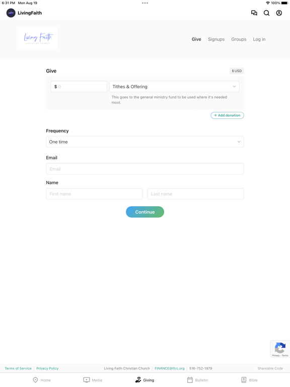 Living Faith Christian Church iPad screenshot 3 - Lifestyle app