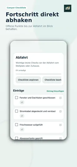 Screenshot von Camper Checkliste auf dem iPhone 3