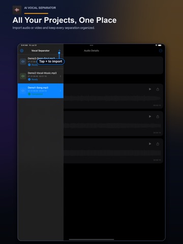 AI Vocal Separator iPad screenshot