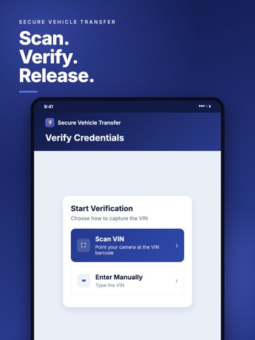 Secure Vehicle Transfer iPad screenshot