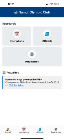 Namur Olympic Club app screenshot