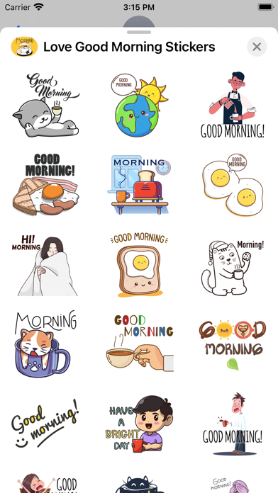 Love Good Morning Stickers Screenshot