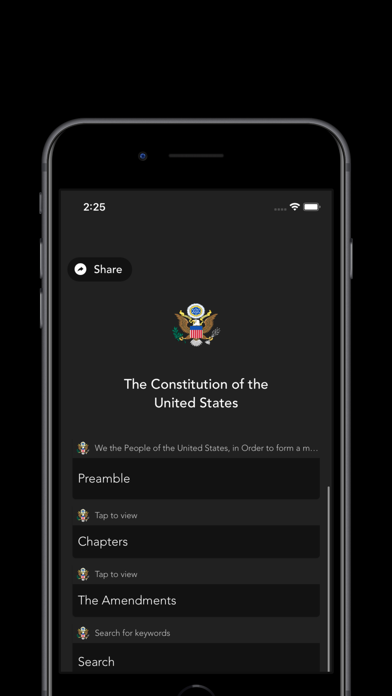 Constitution of United States. Screenshot