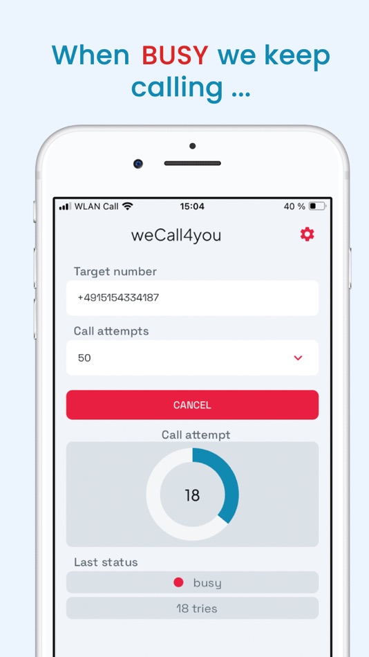 #1. weCall4you (phone auto redial) (iOS) 来自: Dietmar Zipfel