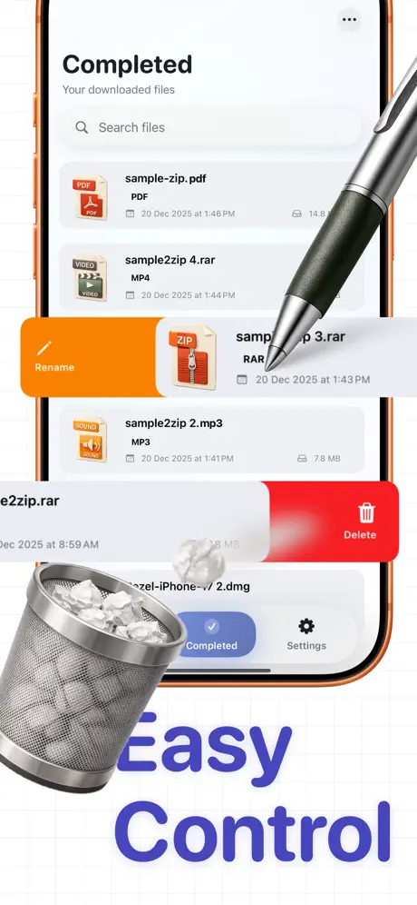 NanoJet: Save & Organize Files 下载管理器应用截图
