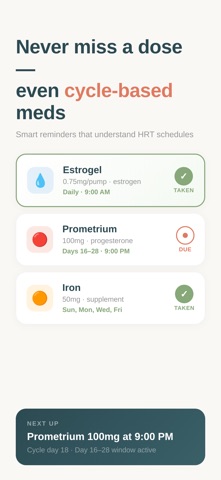 Crest: Menopause & HRT Tracker Screenshot 2 of 7