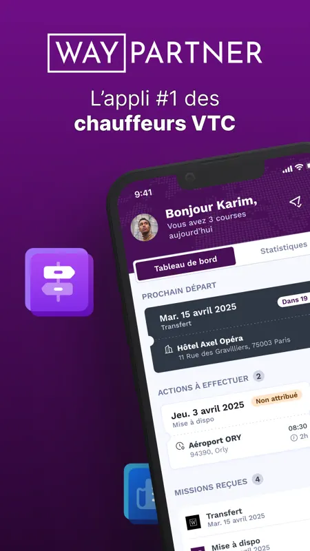 WAY-Partner : Appli chauffeur screenshot 1 of 8