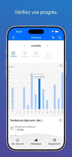 Capture d'écran de MyAir™ By Resmed EMEA sur iPhone 6