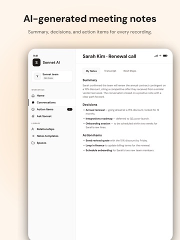SonnetAI iPad screenshot