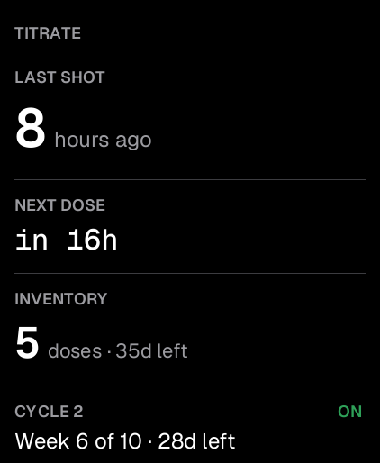 GLP-1 Peptide Tracker: Titrate screenshot 10