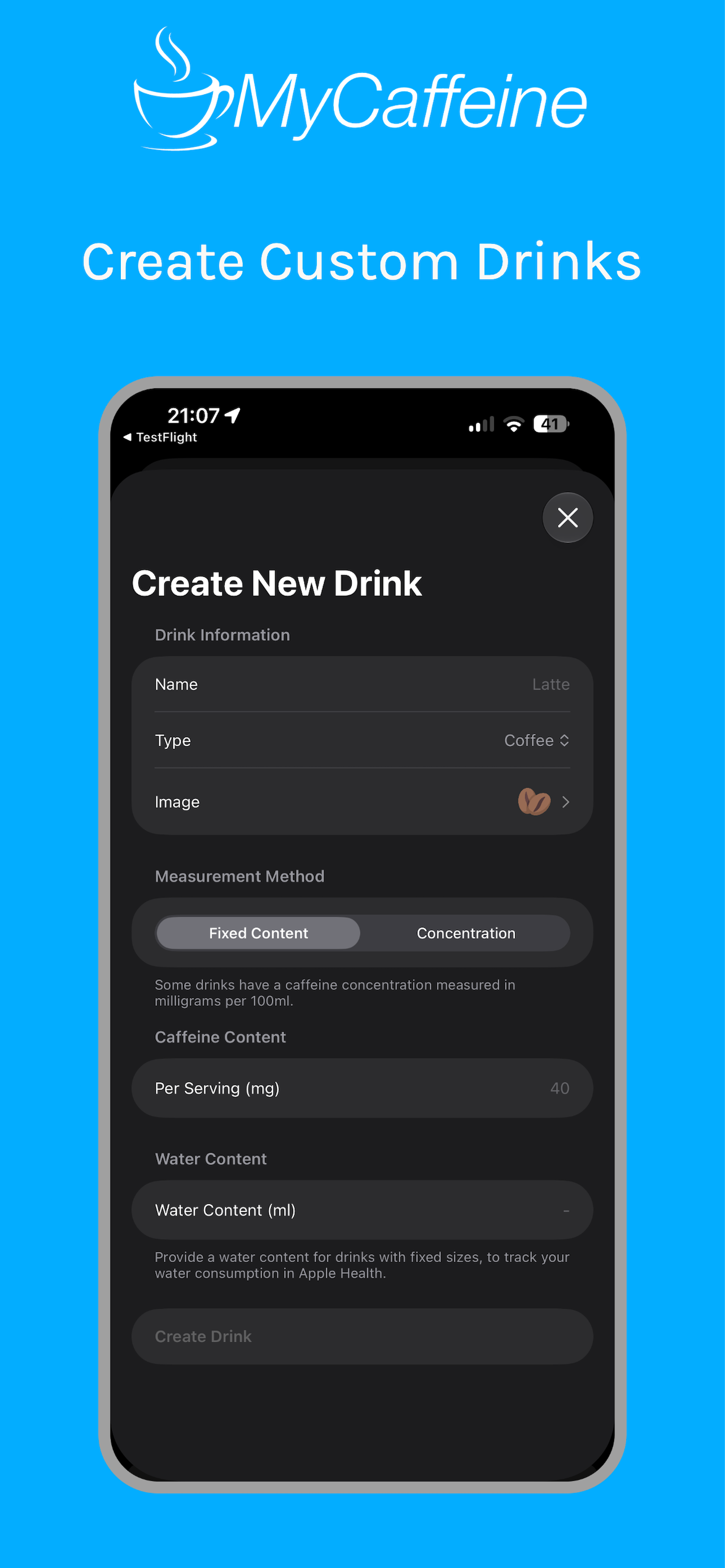 MyCaffeine - Caffeine Tracker