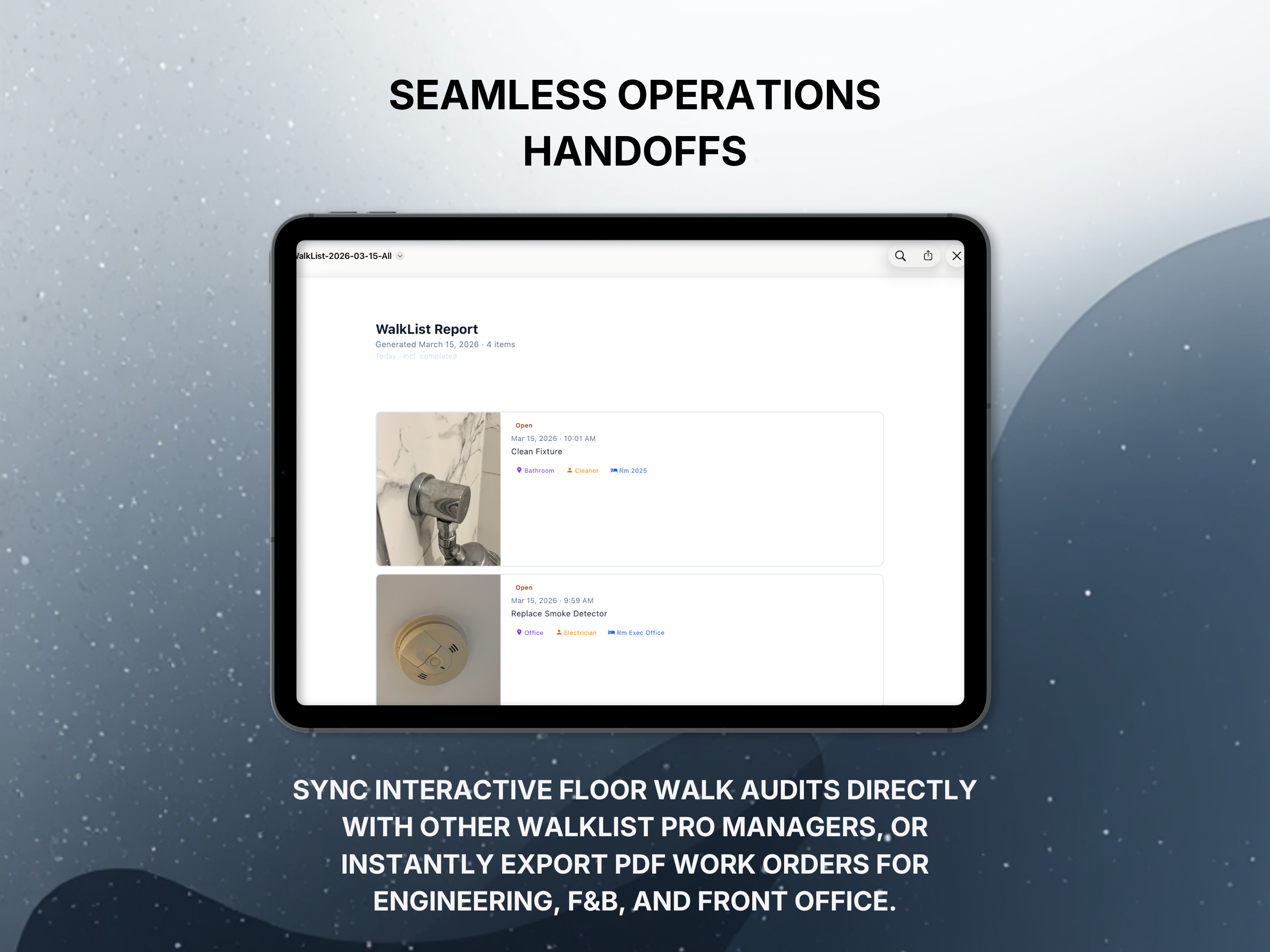 WalkList: Hotel Inspection