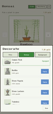 Idle Bonsai iPhone screenshot