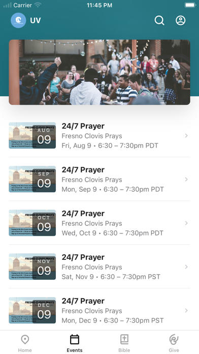 University Vineyard Church App Screenshot