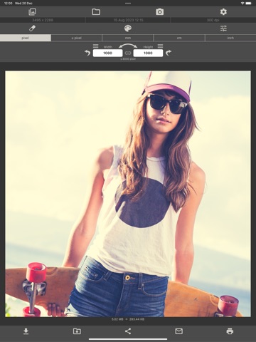 Image Size iPad screenshot