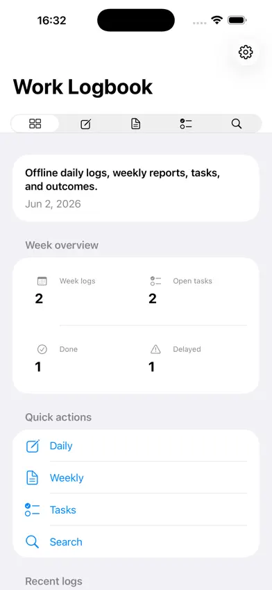 Work Logbook Daily Weekly2026 screenshot 1